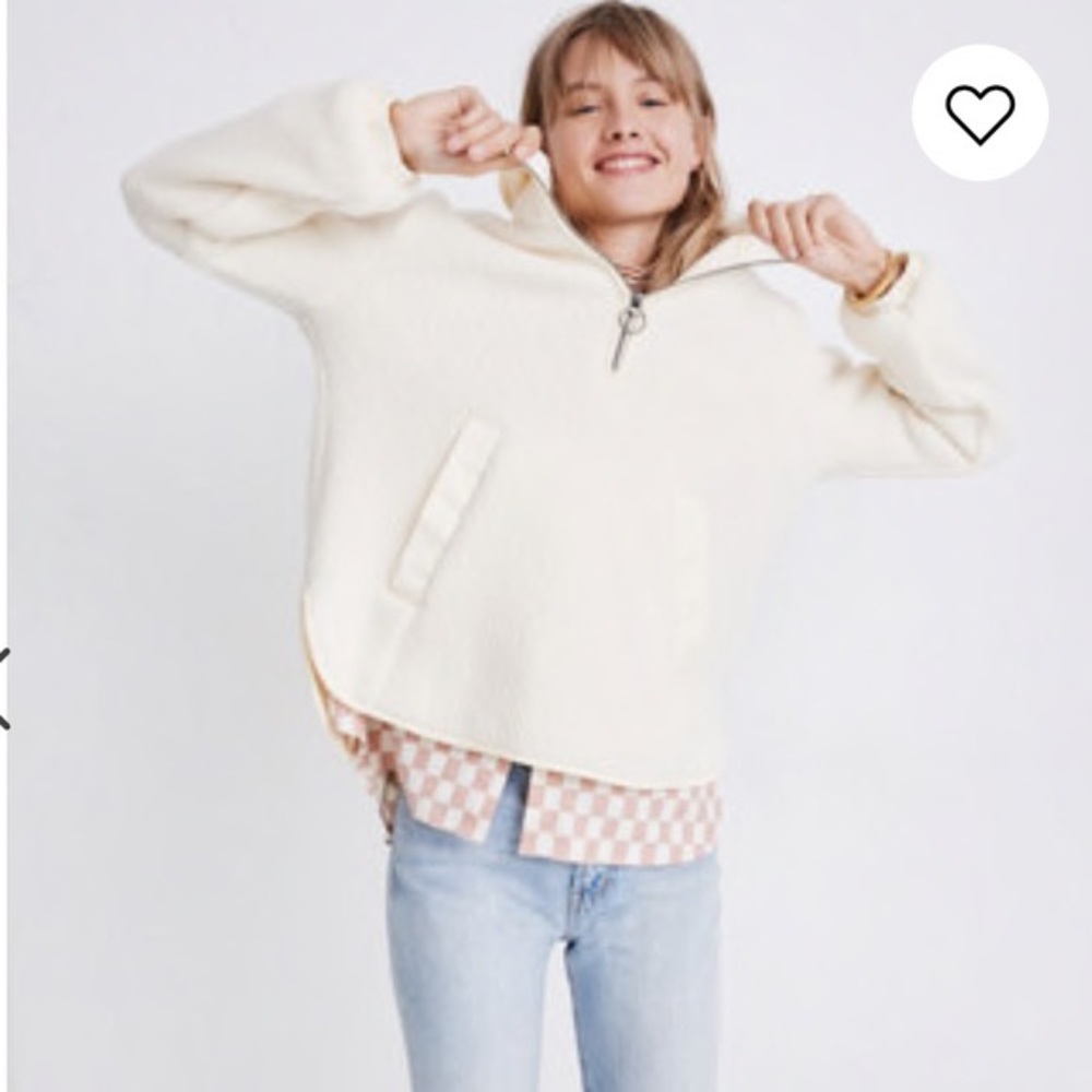 Madewell x Polartec Fleece Popover Fuzzy Jacket